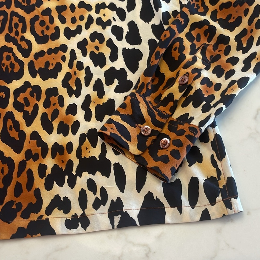 Equipment Leopard Print Silk Top - Picture 3 of 6